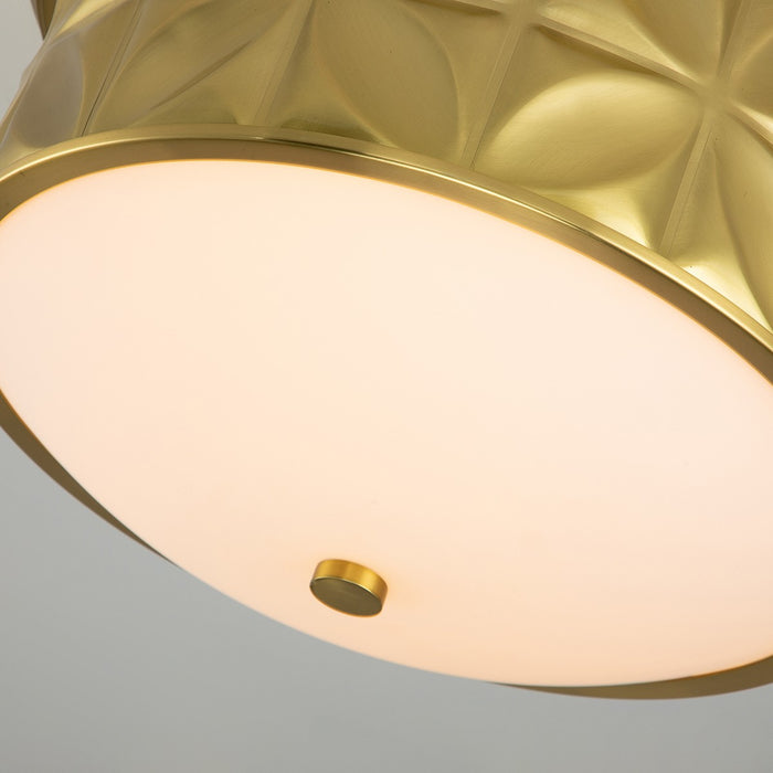 Lucas + McKearn FM1300AGB-17 Three Light Flush Mount, Aged Brass