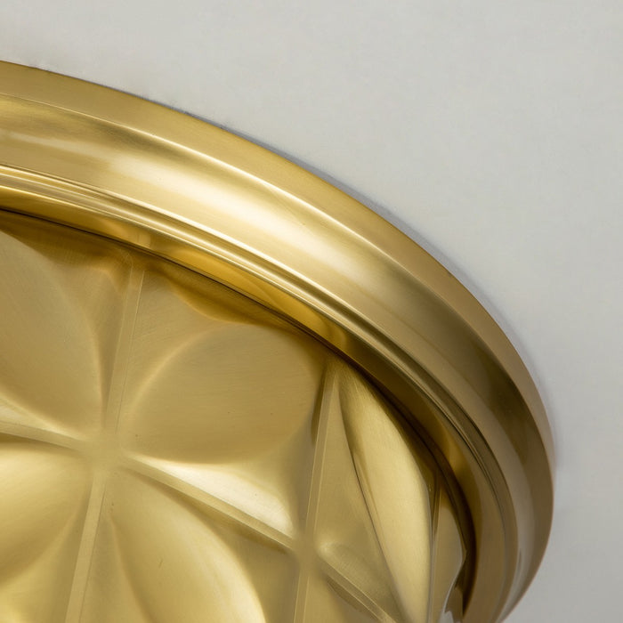 Lucas + McKearn FM1300AGB-17 Three Light Flush Mount, Aged Brass