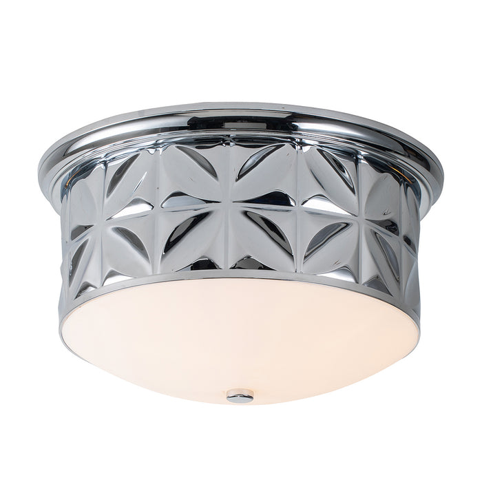 Lucas + McKearn FM1300PC-17 Three Light Flush Mount, Polished Chrome