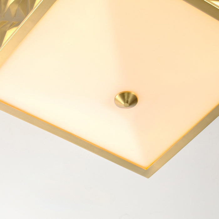 Lucas + McKearn FM1302AGB-14 Four Light Flush Mount, Aged Brass