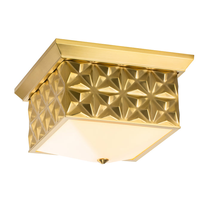 Lucas + McKearn FM1302AGB-14 Four Light Flush Mount, Aged Brass