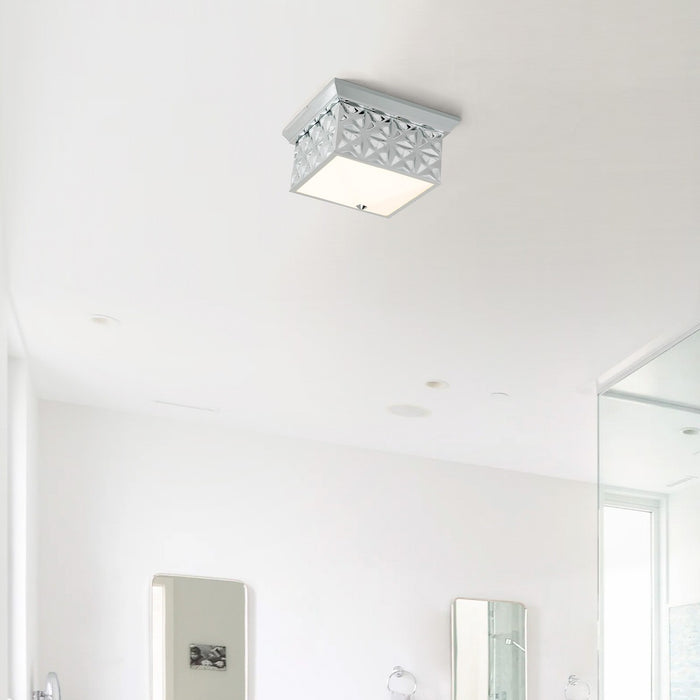 Lucas + McKearn FM1302PC-14 Four Light Flush Mount, Polished Chrome
