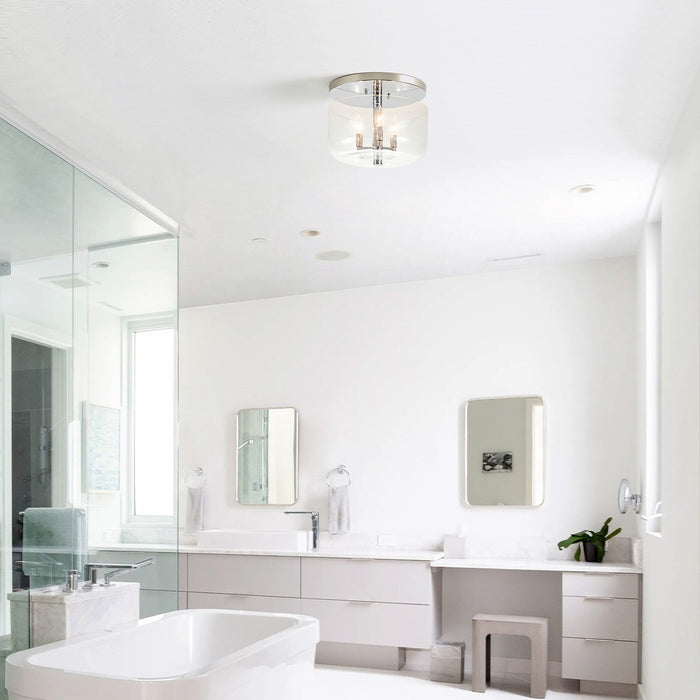 Lucas + McKearn FM80122PC-13 Three Light Flush Mount, Polished Chrome
