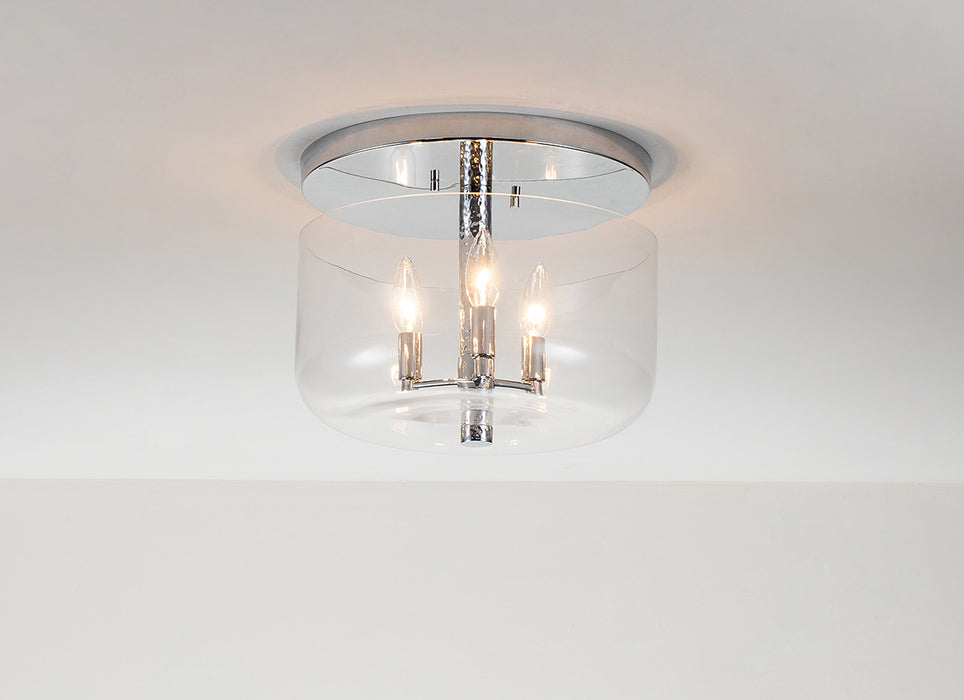Lucas + McKearn FM80122PC-13 Three Light Flush Mount, Polished Chrome