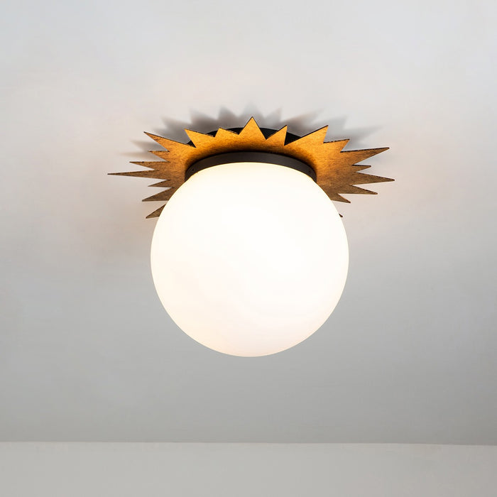 Lucas + McKearn FM90417G-15 Three Light Flush Mount, Wzc+Gold