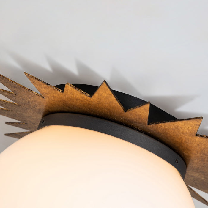 Lucas + McKearn FM90417G-15 Three Light Flush Mount, Wzc+Gold