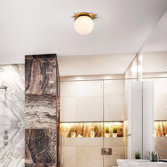 Lucas + McKearn FM90417G-15 Three Light Flush Mount, Wzc+Gold