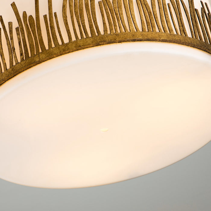 Lucas + McKearn FM90610G-15 Three Light Semi-Flush Mount, Gold