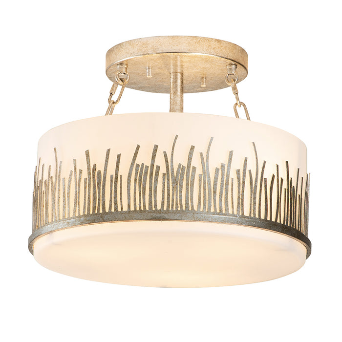 Lucas + McKearn FM90610S-15 Three Light Semi-Flush Mount, Silver