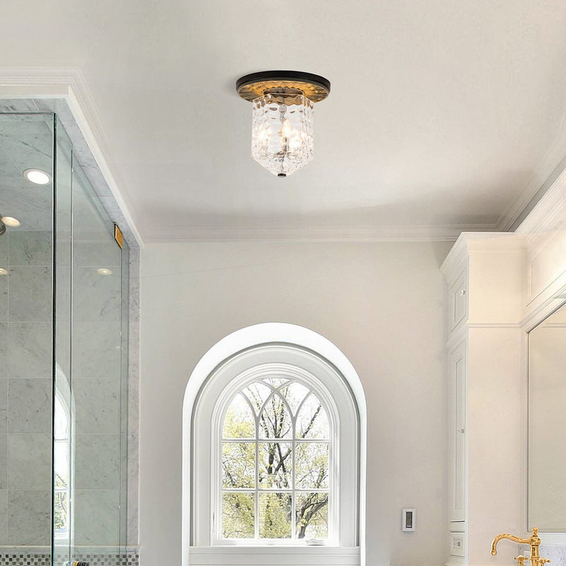 Lucas + McKearn FM91595MB-14 Three Light Flush Mount, Black+Grey