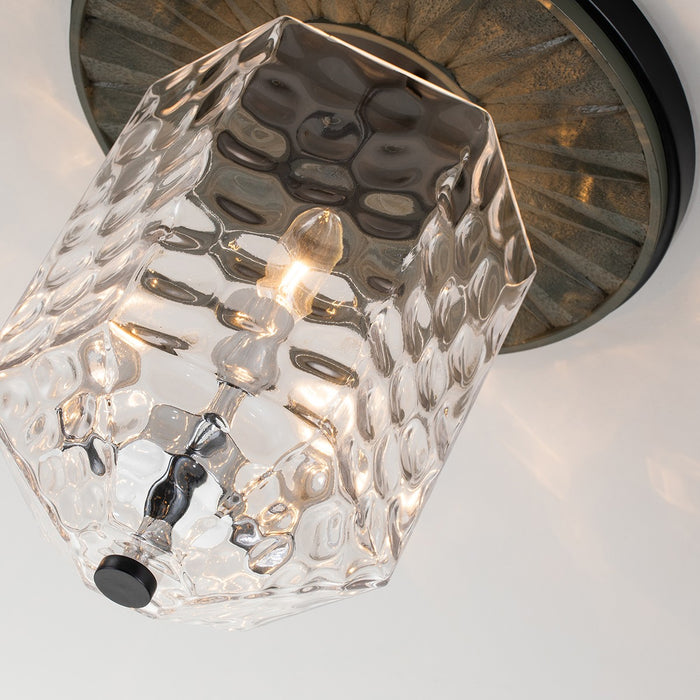 Lucas + McKearn FM91595MB-14 Three Light Flush Mount, Black+Grey
