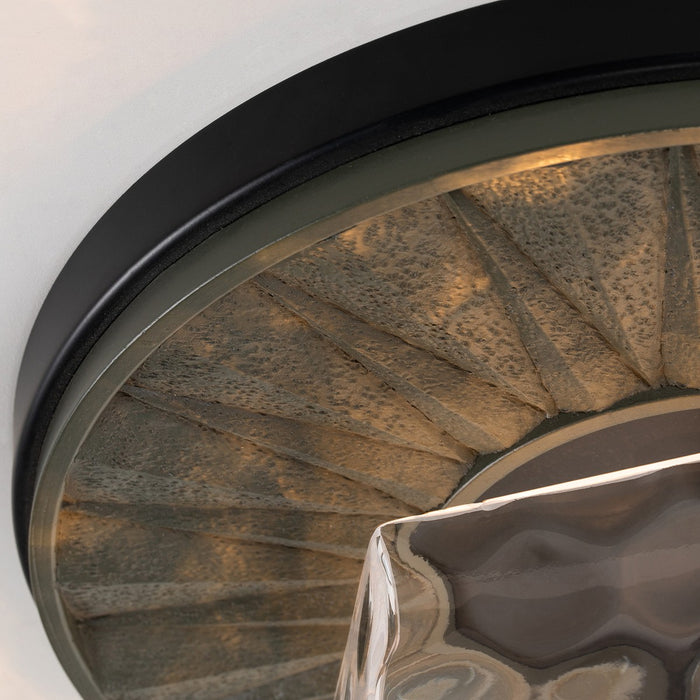 Lucas + McKearn FM91595MB-14 Three Light Flush Mount, Black+Grey