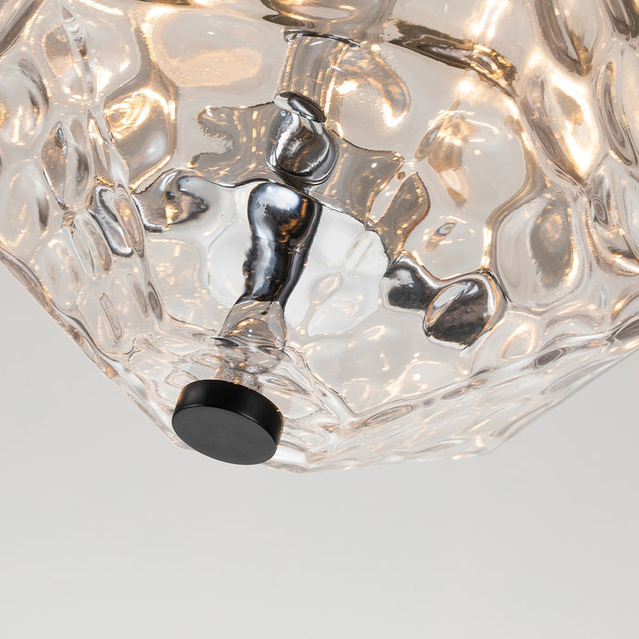 Lucas + McKearn FM91595MB-14 Three Light Flush Mount, Black+Grey