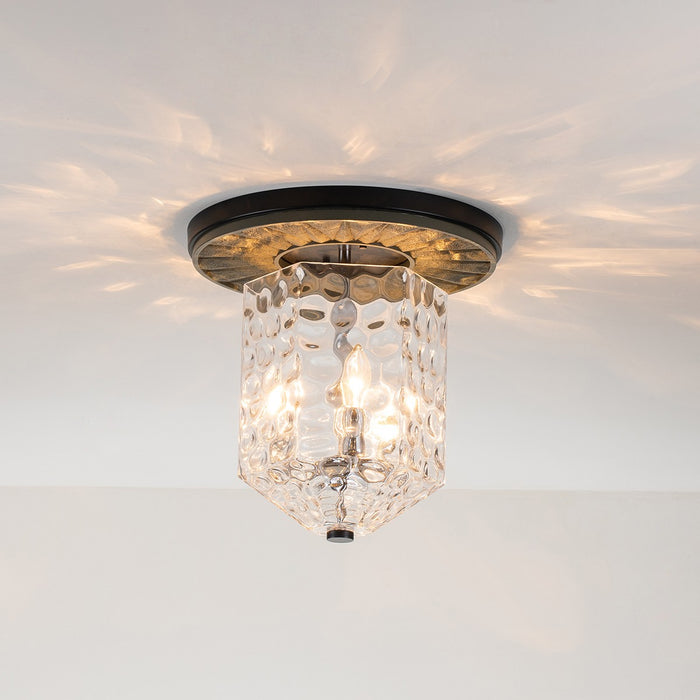 Lucas + McKearn FM91595MB-14 Three Light Flush Mount, Black+Grey