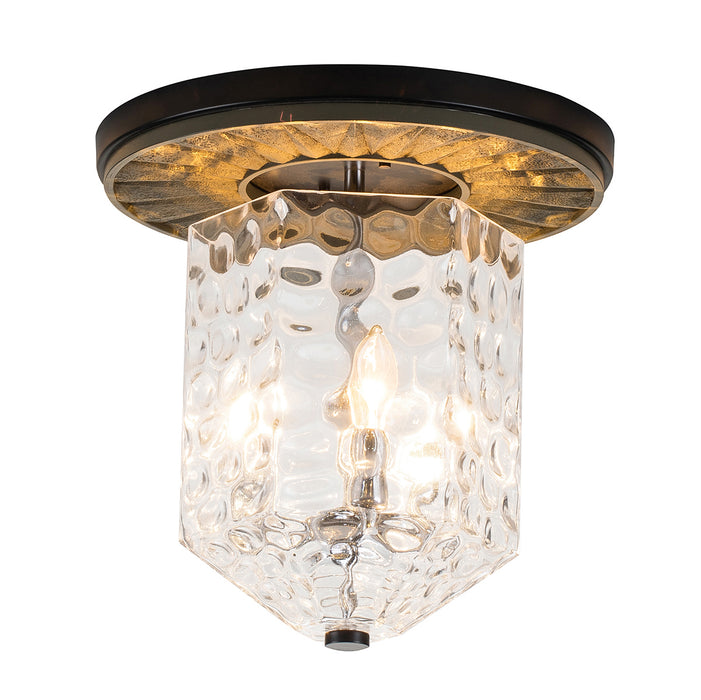 Lucas + McKearn FM91595MB-14 Three Light Flush Mount, Black+Grey