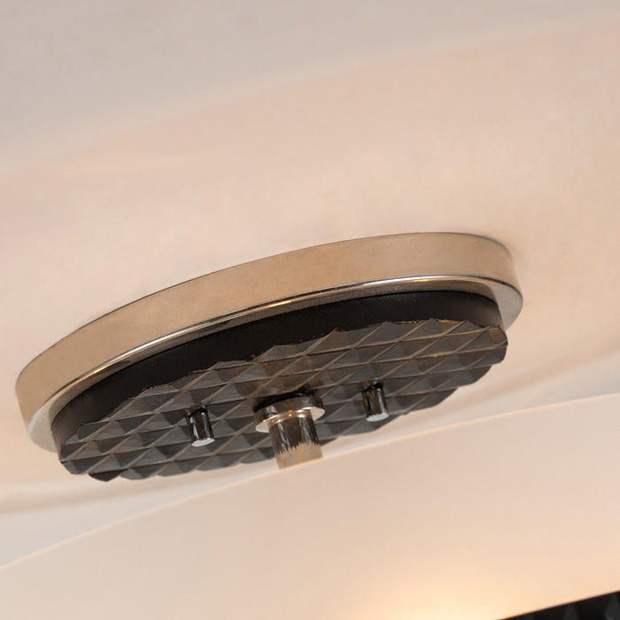 Lucas + McKearn FM91598PC-16 Three Light Semi-Flush Mount, Matte Black/Polished Chrome
