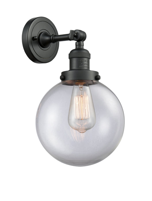 Innovations 203-BK-G202-8 One Light Wall Sconce, Matte Black