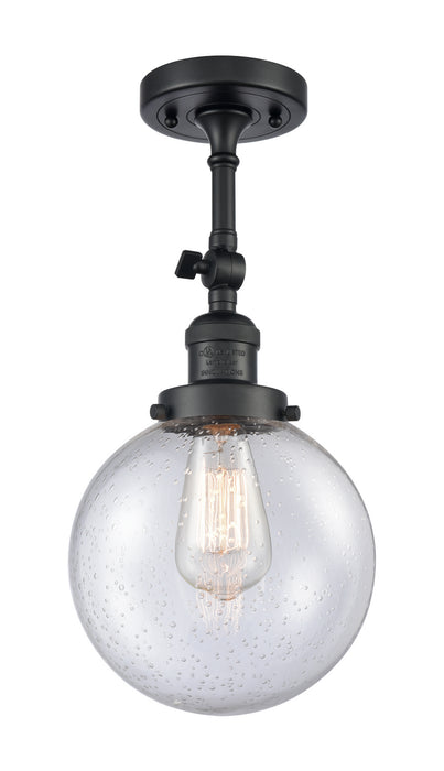 Innovations 203-BK-G204-8 One Light Wall Sconce, Matte Black