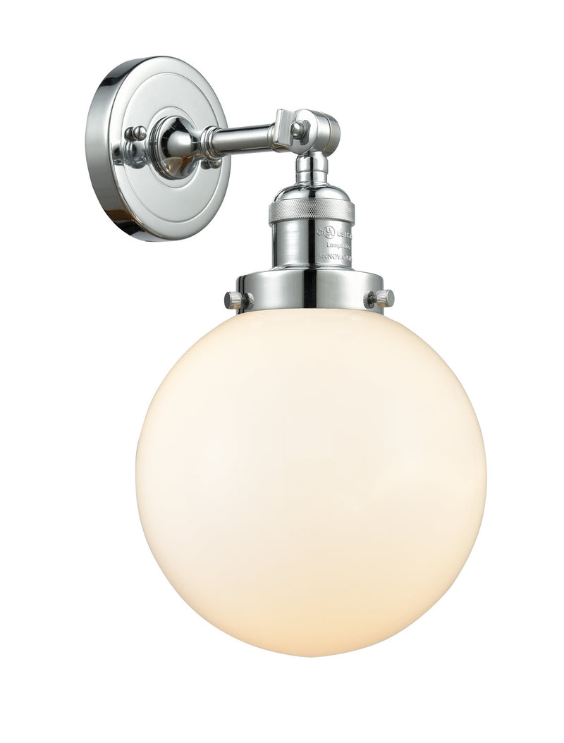 Innovations 203-PC-G201-8 One Light Wall Sconce, Polished Chrome