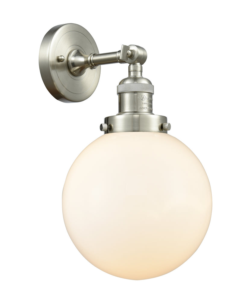 Innovations 203-SN-G201-8 One Light Wall Sconce, Brushed Satin Nickel