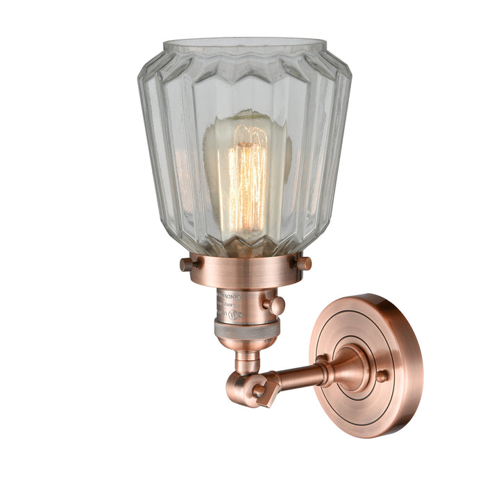 Innovations 203SW-AC-G142 One Light Wall Sconce, Antique Copper