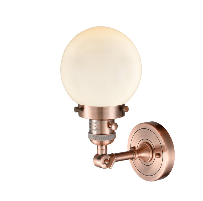 Innovations 203SW-AC-G201-6 One Light Wall Sconce, Antique Copper