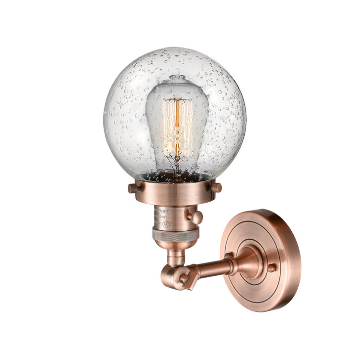 Innovations 203SW-AC-G204-6 One Light Wall Sconce, Antique Copper