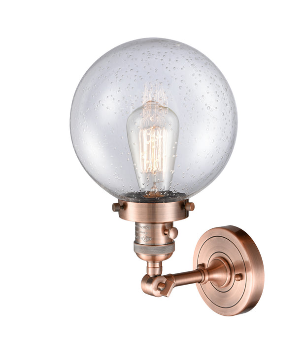 Innovations 203SW-AC-G204-8 One Light Wall Sconce, Antique Copper