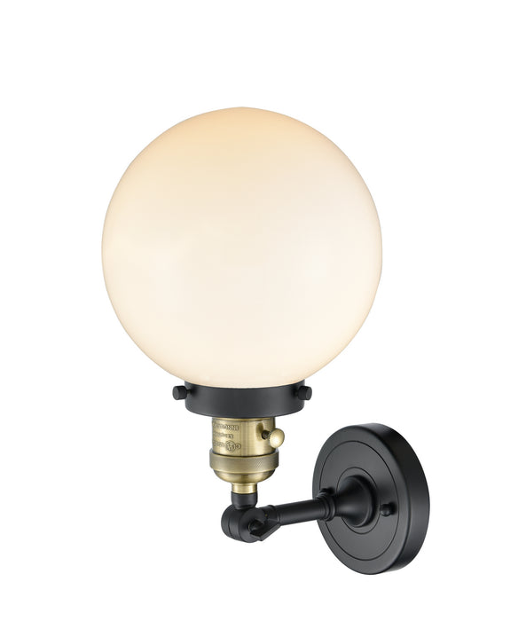 Innovations 203SW-BAB-G201-8 One Light Wall Sconce, Black Antique Brass