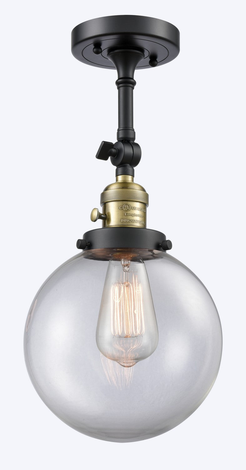 Innovations 203SW-BAB-G202-8 One Light Wall Sconce, Black Antique Brass