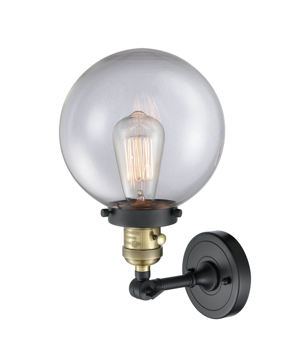 Innovations 203SW-BAB-G202-8 One Light Wall Sconce, Black Antique Brass