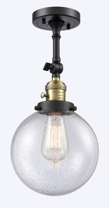 Innovations 203SW-BAB-G204-8 One Light Wall Sconce, Black Antique Brass