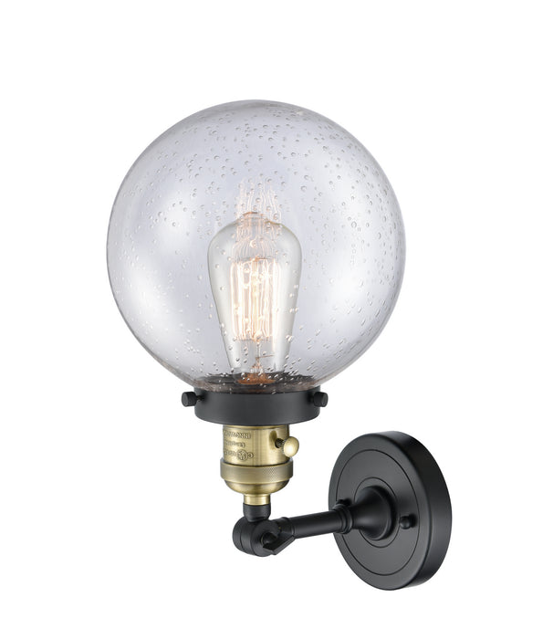 Innovations 203SW-BAB-G204-8 One Light Wall Sconce, Black Antique Brass