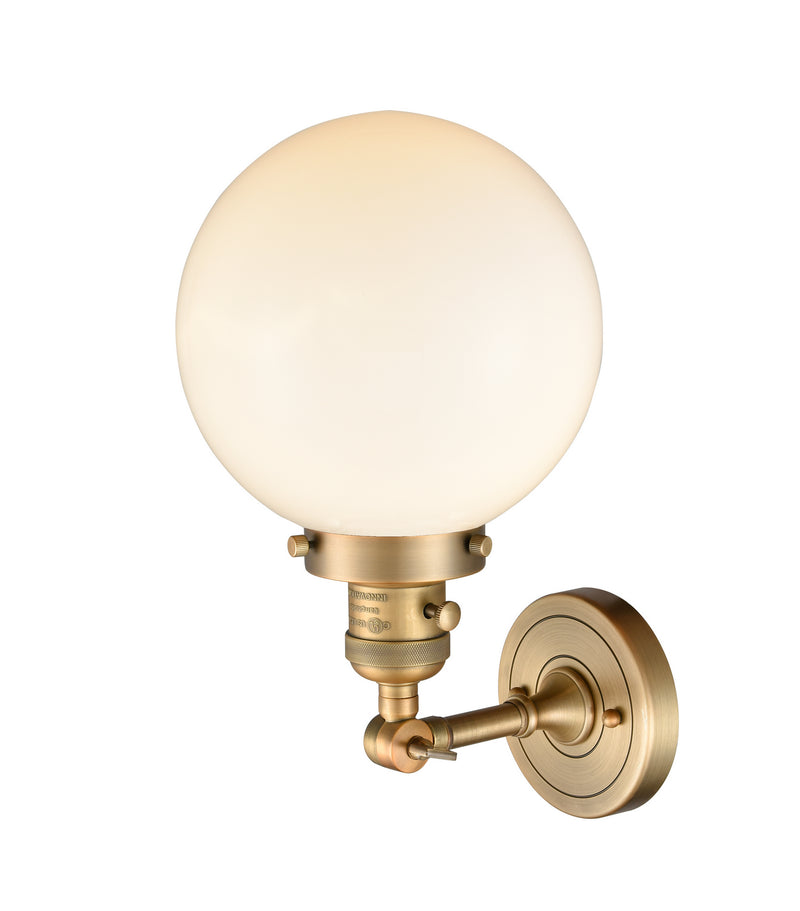 Innovations 203SW-BB-G201-8 One Light Wall Sconce, Brushed Brass