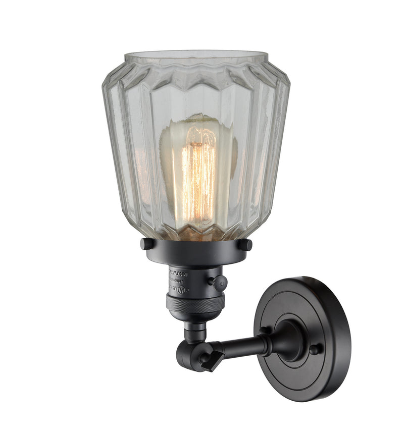 Innovations 203SW-BK-G142 One Light Wall Sconce, Matte Black