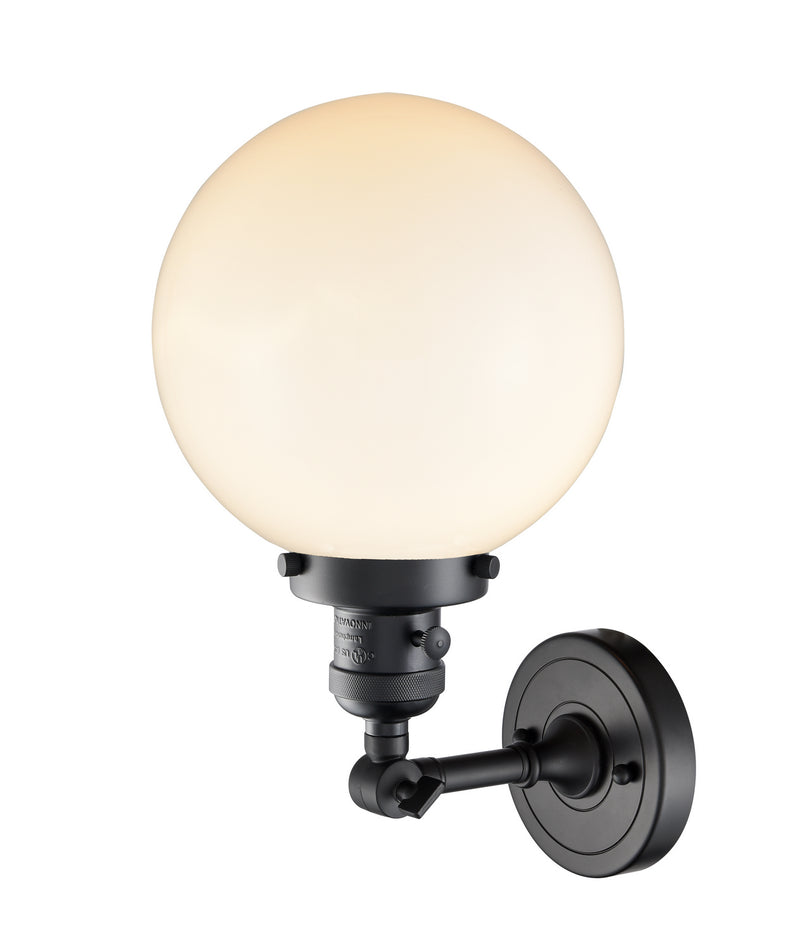 Innovations 203SW-BK-G201-8 One Light Wall Sconce, Matte Black