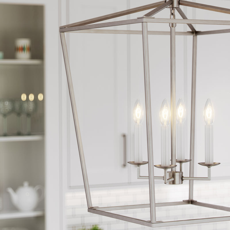 Visual Comfort Studio 5392604-962 Four Light Lantern, Brushed Nickel