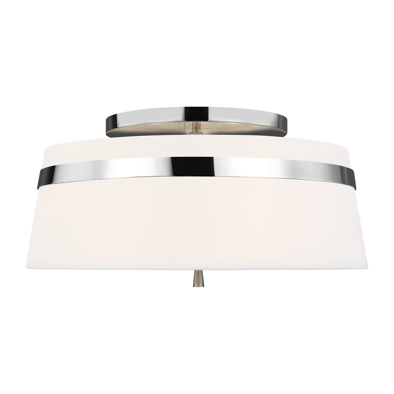 Visual Comfort Studio AF1153PN Three Light Semi-Flush Mount, Polished Nickel