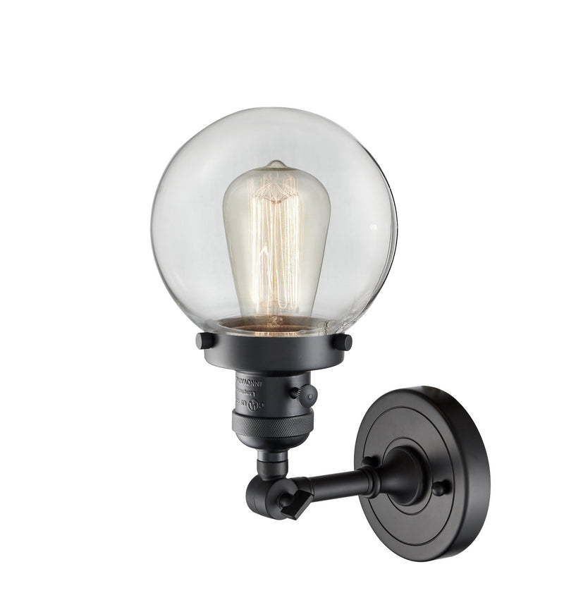 Innovations 203SW-BK-G202-6 One Light Wall Sconce, Matte Black