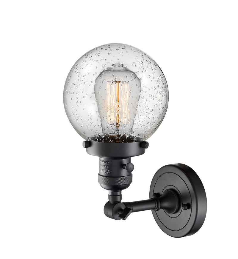 Innovations 203SW-BK-G204-6 One Light Wall Sconce, Matte Black