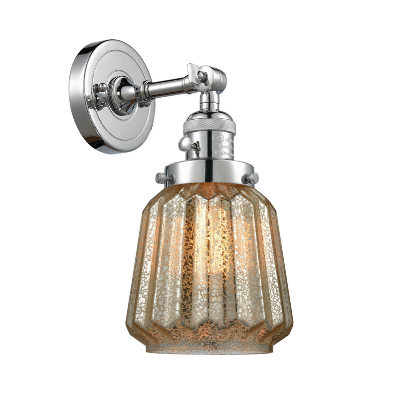 Innovations 203SW-PC-G146 One Light Wall Sconce, Polished Chrome