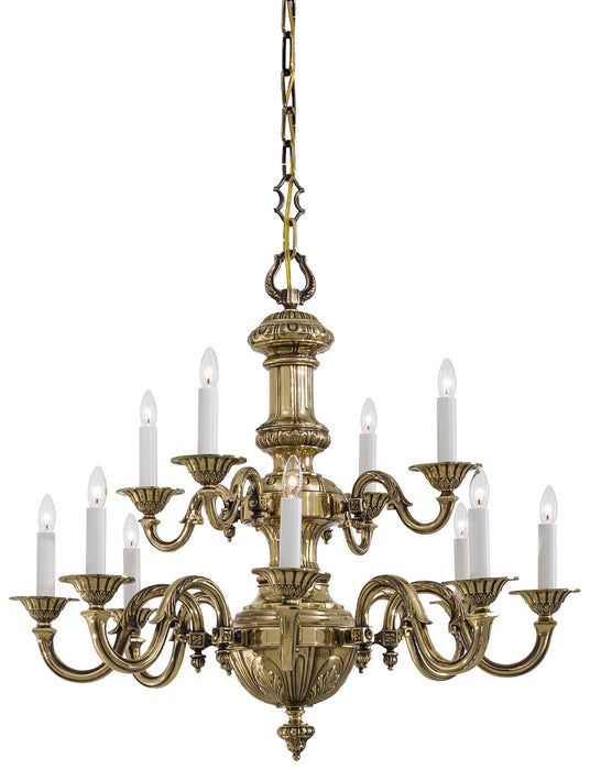 Metropolitan N700212 12 Light Chandelier, Classic Brass