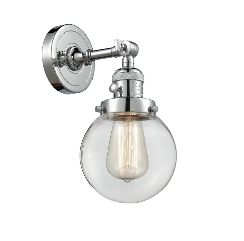 Innovations 203SW-PC-G202-6 One Light Wall Sconce, Polished Chrome