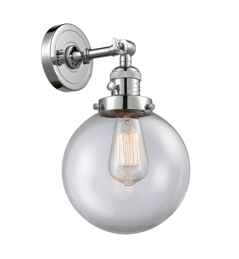 Innovations 203SW-PC-G202-8 One Light Wall Sconce, Polished Chrome
