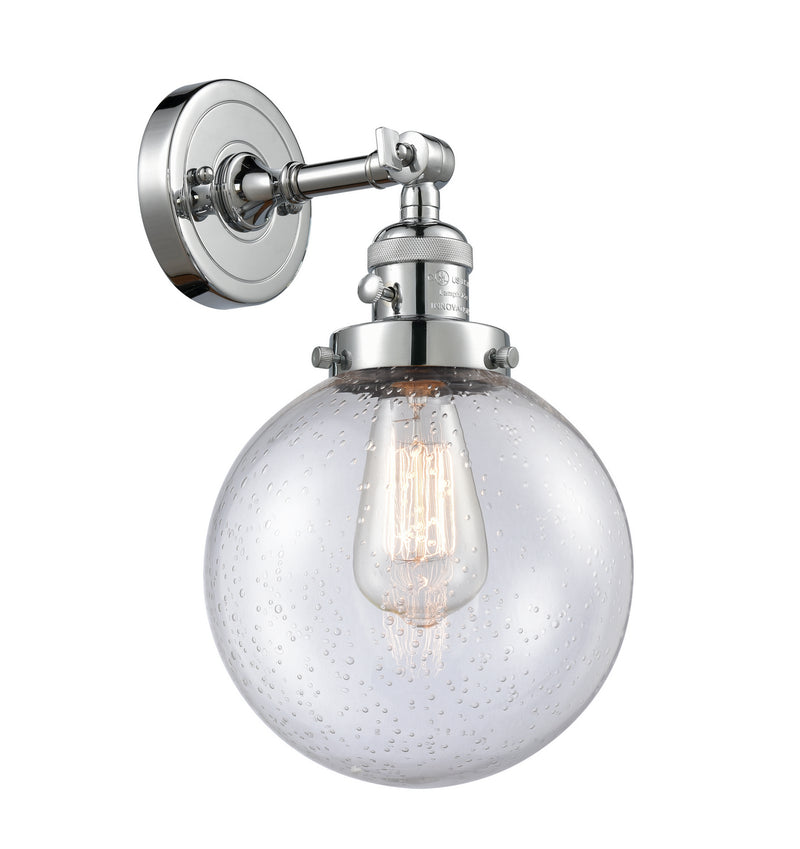 Innovations 203SW-PC-G204-8 One Light Wall Sconce, Polished Chrome
