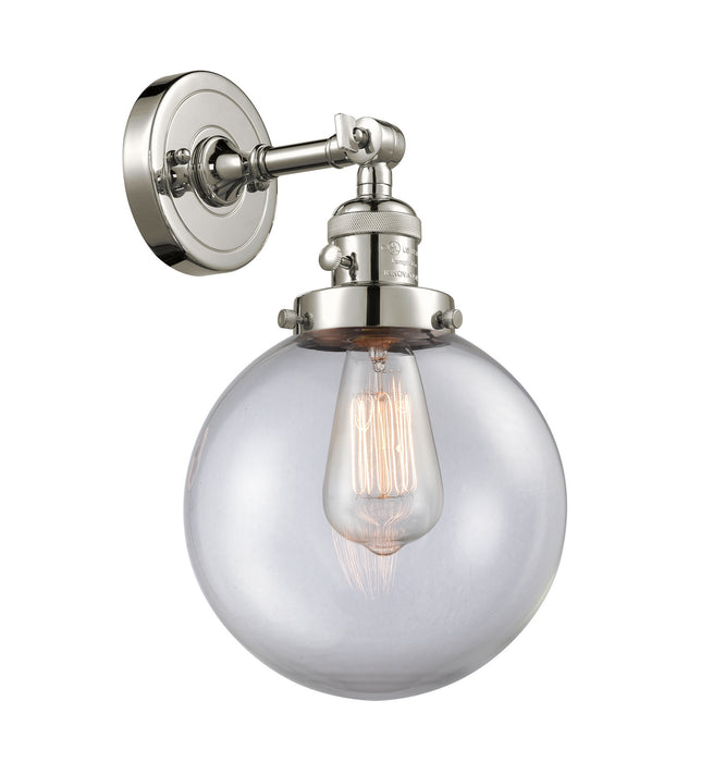 Innovations 203SW-PN-G202-8 One Light Wall Sconce, Polished Nickel