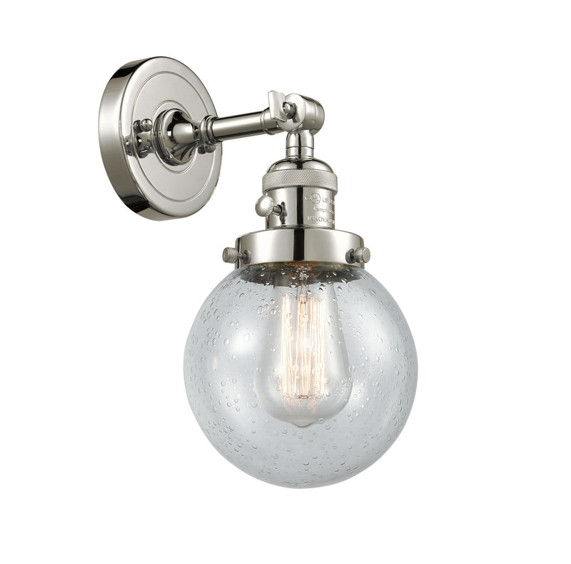 Innovations 203SW-PN-G204-6 One Light Wall Sconce, Polished Nickel