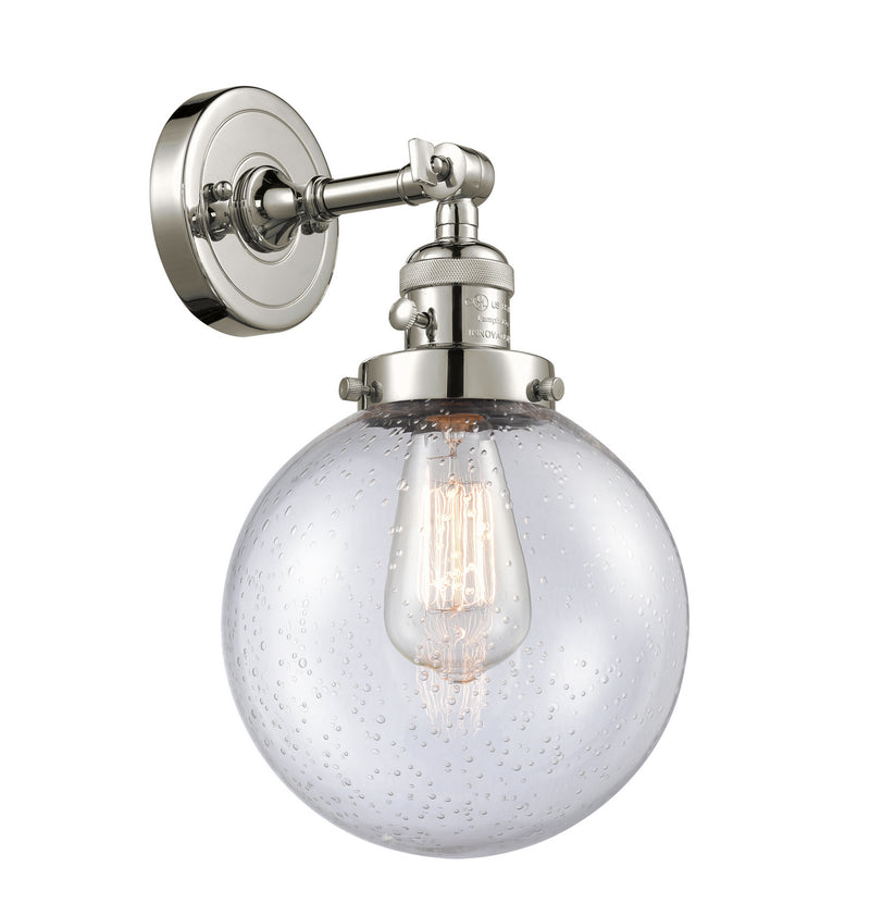 Innovations 203SW-PN-G204-8 One Light Wall Sconce, Polished Nickel