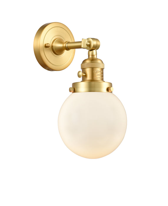 Innovations 203SW-SG-G201-6 One Light Wall Sconce, Satin Gold