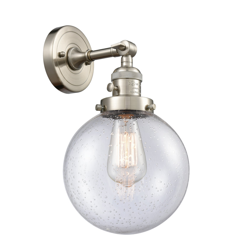 Innovations 203SW-SN-G204-8 One Light Wall Sconce, Brushed Satin Nickel